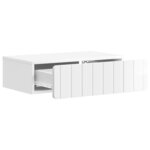 vidaXL Table d'appoint murale Blanc brillant 59 x 34 5 x 17 cm