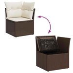 vidaXL Salon de jardin avec coussins 6 Pièces marron résine tressée