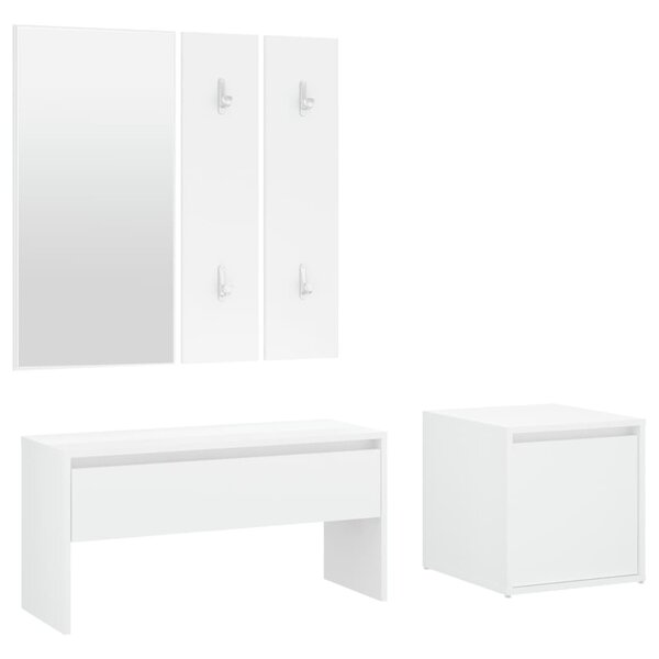vidaXL Ensemble de meubles de couloir Blanc Bois d'ingénierie