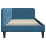 vidaXL Cadre de lit d'angle avec tête de lit Bleu 90 x 190 cm Velours