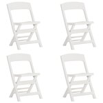 vidaXL Chaises de jardin pliables 4 Pièces PP Blanc