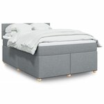 vidaXL Sommier à lattes de lit avec matelas Gris clair 140x190cm Tissu