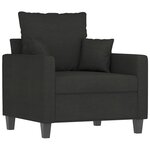 vidaXL Fauteuil avec repose-pied Noir 60 cm Tissu