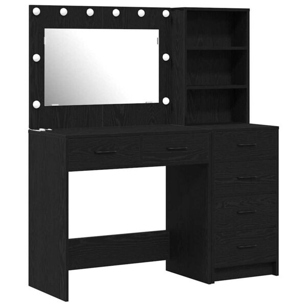 vidaXL Table de Toilette Noir 78.5 x 41 x 135 cm Bois d'ingénierie