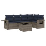 vidaXL Salon de jardin 6 Pièces avec coussins gris résine tressée
