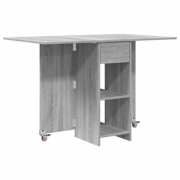 vidaXL Table à dîner 115 x 70 x 75 cm Bois d'ingénierie Sonoma gris