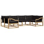 vidaXL Ensemble de canapés d'extérieur 6 Pièces Blanc et noir