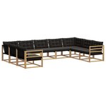 vidaXL Ensemble de canapés d'extérieur 9 pc Blanc et noir