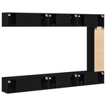 vidaXL Set de meuble TV 7 pièces - Mural  Chêne Noir  Bois d'ingénierie