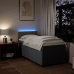vidaXL Sommier à lattes de lit et matelas Gris foncé 90x190 cm Tissu