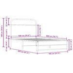 vidaXL Cadre de lit sans matelas 100x200 cm chêne fumé bois ingénierie