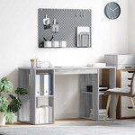 vidaXL Bureau avec Rangement Gris Sonoma 130 x 50 5 x 75 cm