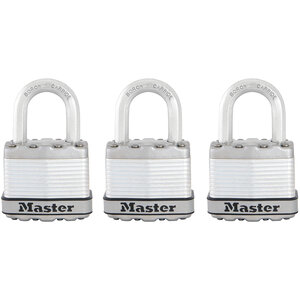 Cadenas Haute Sécurité A Clé Acier Laminé Extérieur Pack de 3