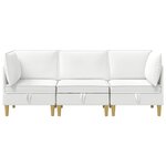 vidaXL Canapé modulaire avec rangement 3 Pièces Blanc Tissu