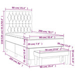 vidaXL Sommier à lattes de lit avec matelas Vert foncé 90x200 cm