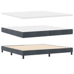 Lit Box Spring vidaXL avec Matelas Gris Foncé 200x200 cm en Velours