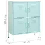 vidaXL Armoire de rangement Vert menthe 80x35x101 5 cm Acier