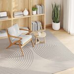 vidaXL Tapis de surface Carré HUARTE Crème 120 x 120 cm Polyester