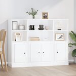 vidaXL Buffets 3 Pièces blanc brillant bois d'ingénierie