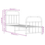 vidaXL Cadre de lit métal sans matelas avec pied de lit noir 75x190 cm