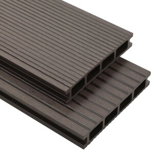 vidaXL Panneaux de terrasse creux WPC 25 m² 4 m Marron foncé