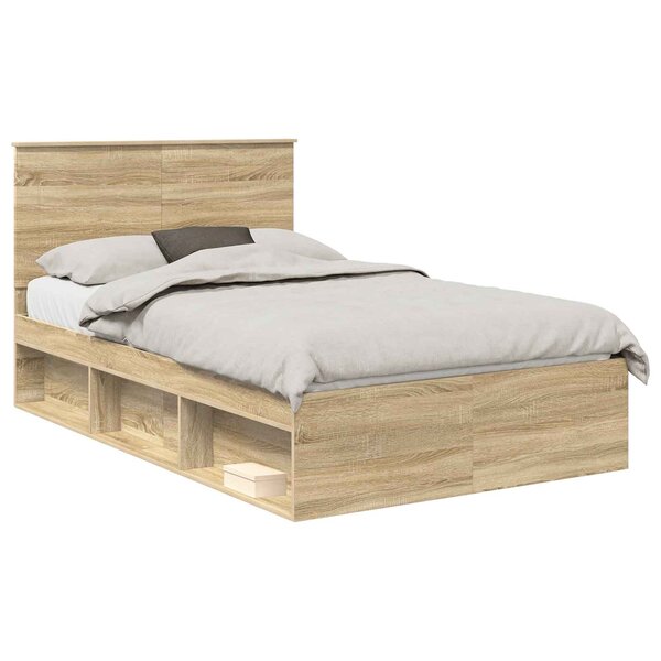 vidaXL Cadre de lit Sonoma 120 x 200 cm Bois de pin massif
