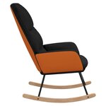 vidaXL Chaise à bascule Noir Tissu
