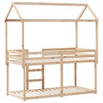 vidaXL Lit superposé avec toit 90x190 cm bois massif de pin