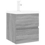 vidaXL Meuble lavabo avec bassin intégré Sonoma gris Bois d'ingénierie