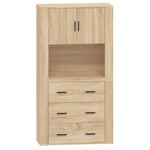 vidaXL Buffet haut Chêne sonoma Bois d'ingénierie
