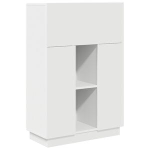 vidaXL Bureau d'écriture blanc Blanc Bois d'ingénierie Moyen