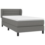 vidaXL Sommier à lattes de lit avec matelas Gris foncé 100x200cm Tissu