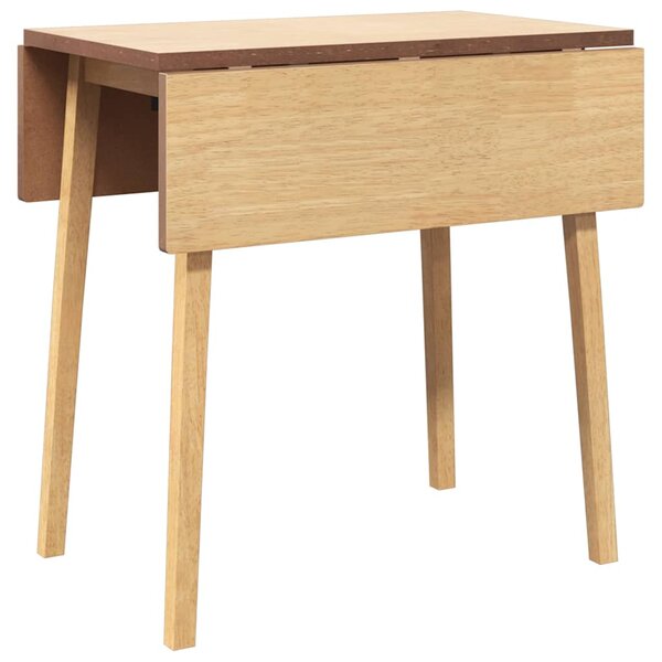 vidaXL Table à manger naturel bois massif et caoutchouc