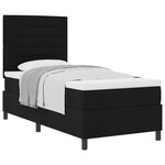 vidaXL Lit à ressorts avec matelas Noir 90 x 190 cm tissu