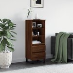 vidaXL Buffet haut Chêne marron 40x36x110 cm Bois d'ingénierie
