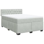 vidaXL Sommier à lattes de lit et matelas Gris clair 160x200cm Velours