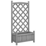 vidaXL Jardinière avec treillis gris bois massif de sapin
