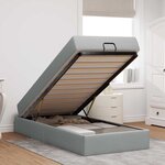 vidaXL Cadre de lit avec matelas Gris clair 90 x 190 cm tissu