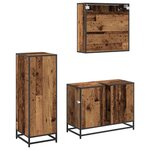 vidaXL Ensemble de mobilier de salle de bain 3 Pièces Bois ancien