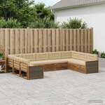 vidaXL Ensemble de canapés d'extérieur 9 Pièces Naturel et Beige
