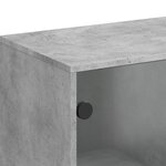 vidaXL Armoire latérale avec portes en verre gris béton 69x37x100 cm