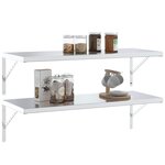 vidaXL Supports d'étagères 4 Pièces 40x2 5x25 cm argenté acier inoxydable