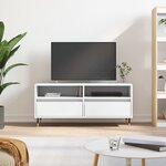 vidaXL Meuble TV blanc 100x34 5x44 5 cm bois d'ingénierie