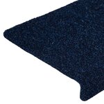 vidaXL Tapis d'escalier 15 Pièces Tissu aiguilleté 65x21x4 cm Bleu