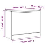 vidaXL Armoire à chaussures sonoma gris 80x34x63 cm bois d'ingénierie