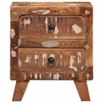 vidaXL Table de chevet 40x32x46 cm bois massif de récupération