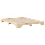 vidaXL Cadre de lit surélevé avec stockage Marron Bois massif en pin