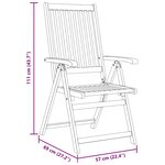 vidaXL Chaises pliables de jardin lot de 2 Bois solide d'acacia Marron