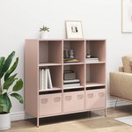 vidaXL Buffet haut rose 101 5x39x103 5 cm acier