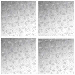 vidaXL Nez de marche Carré 4 Pièces Argenté 50 x 50 cm Aluminium